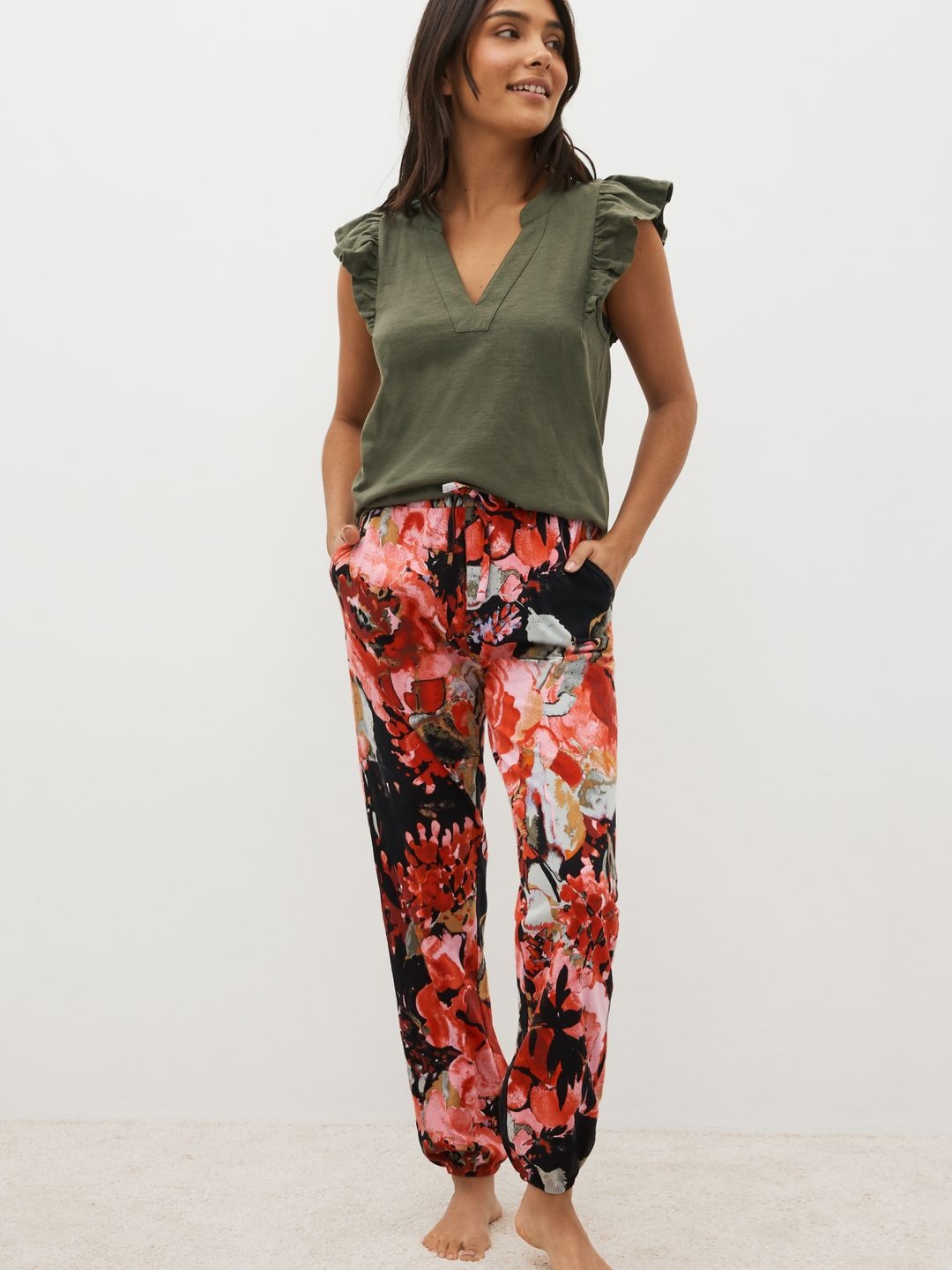 

NEXT Women Pure Cotton Night suit, Olive