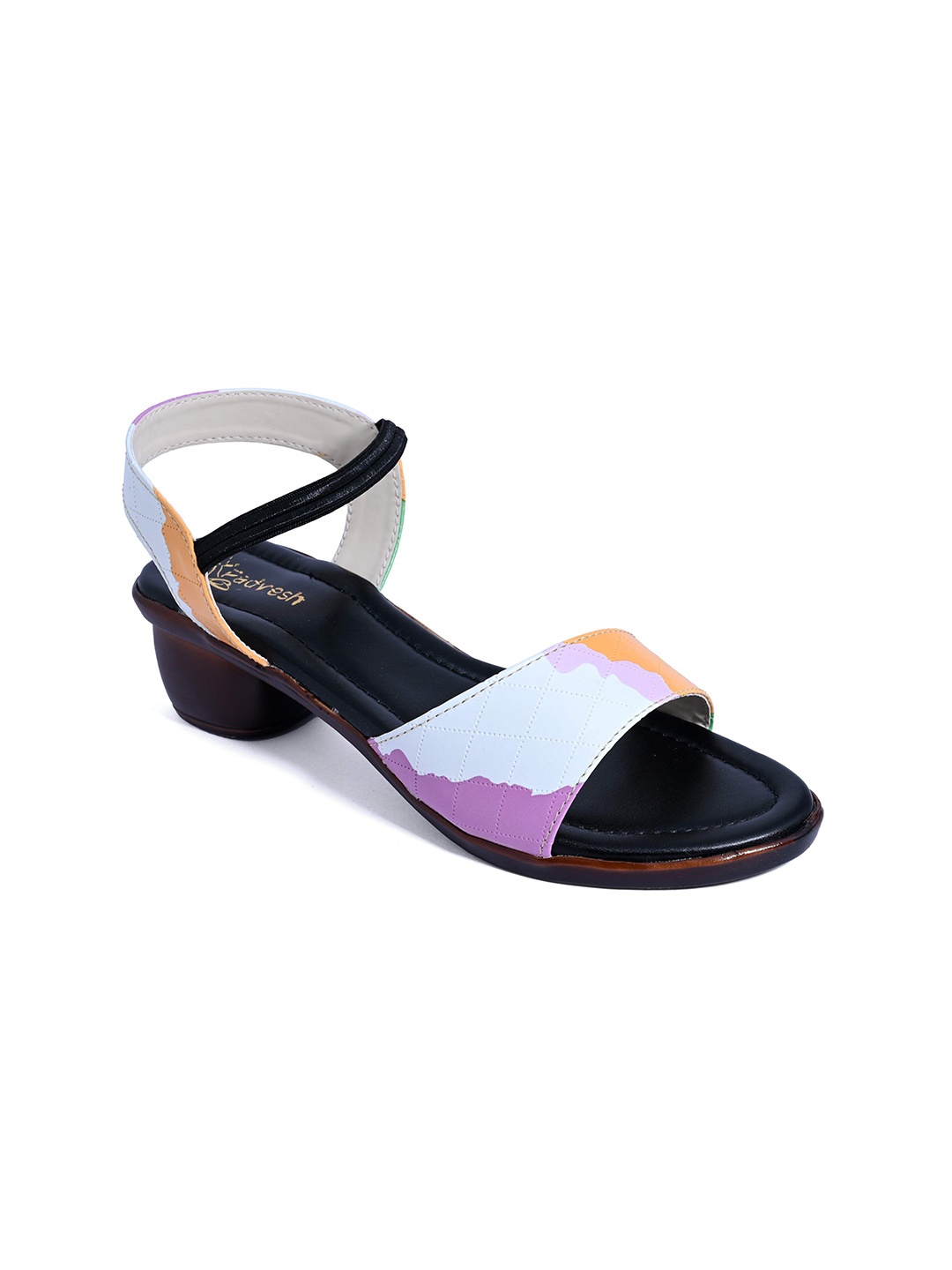 

Padvesh Women Ankle Strap Block Heel Sandals, Purple