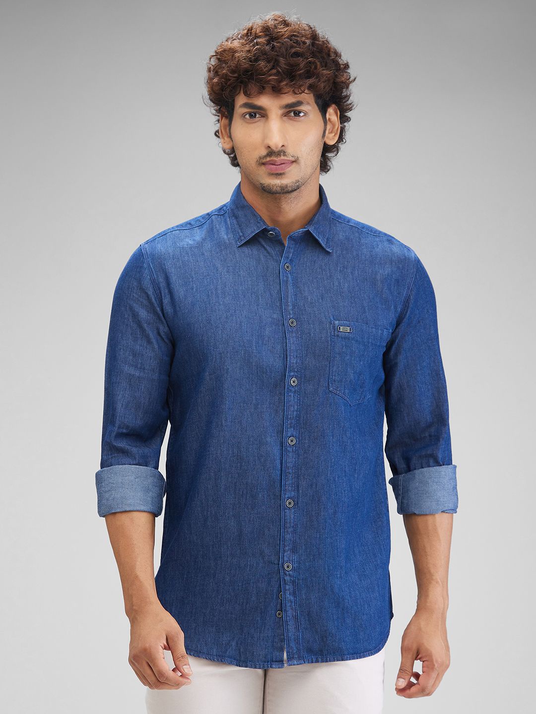 

Parx Men Slim Fit Opaque Casual Shirt, Blue