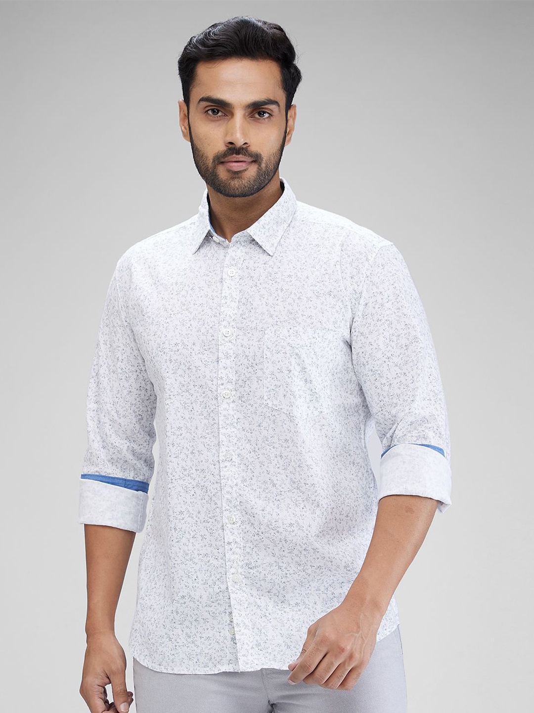 

Parx Men Slim Fit Floral Opaque Printed Casual Shirt, White