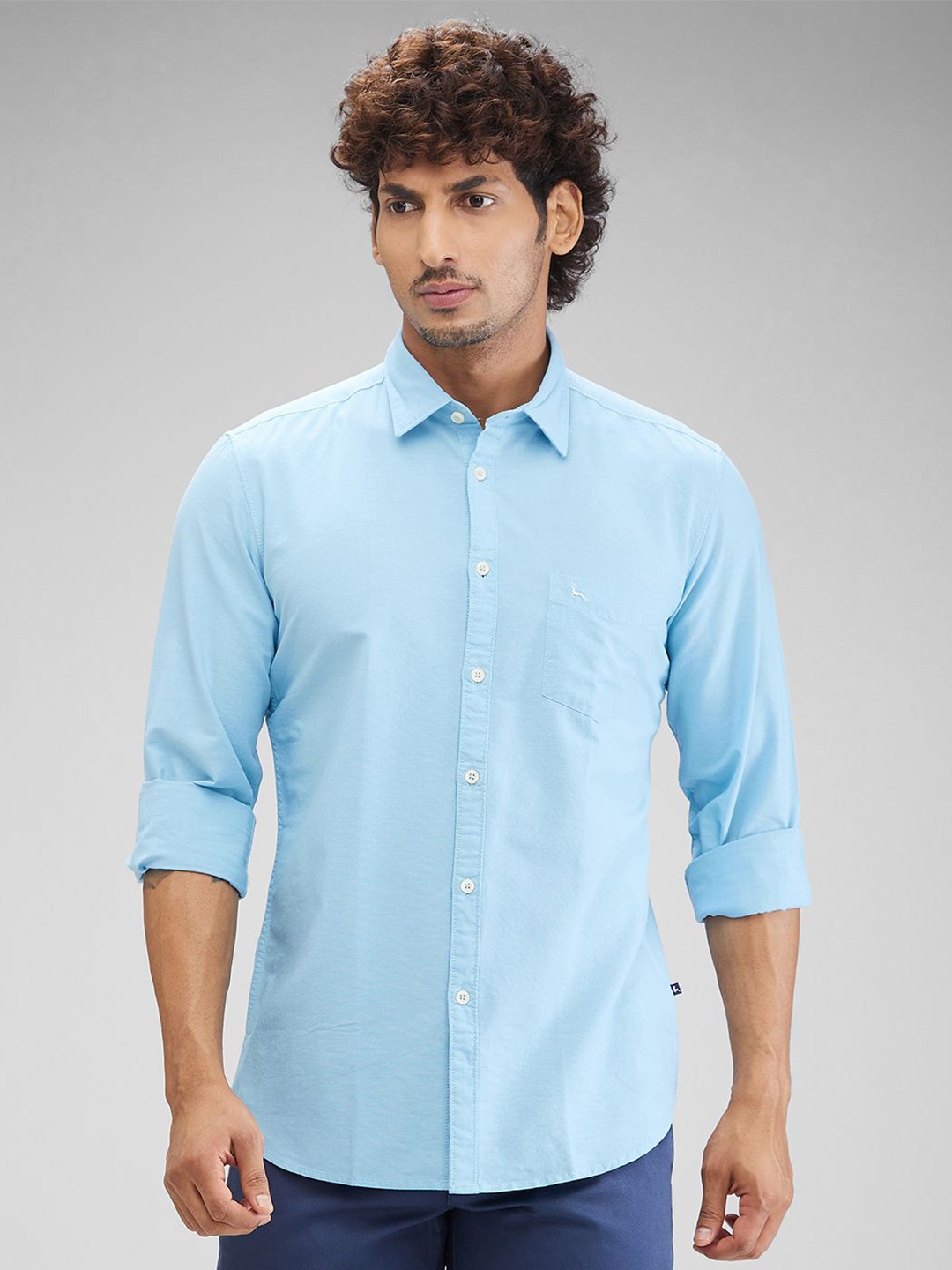 

Parx Men Slim Fit Opaque Casual Shirt, Blue