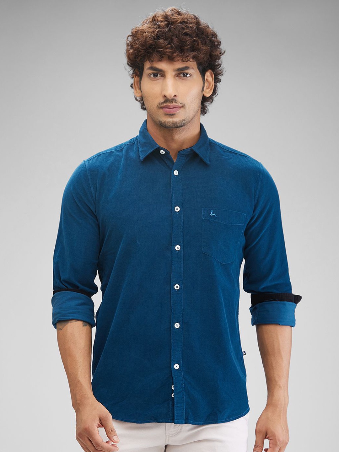 

Parx Men Slim Fit Opaque Casual Shirt, Blue