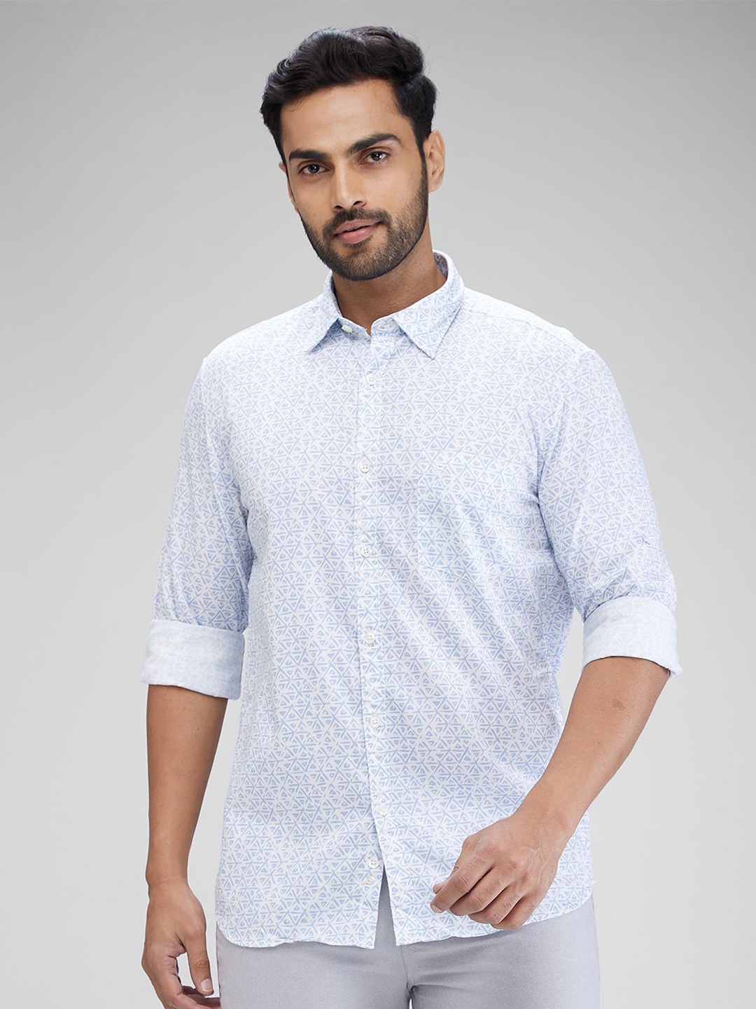 

Parx Men Slim Fit Floral Opaque Printed Casual Shirt, White