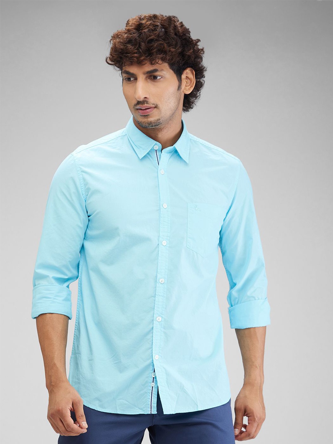 

Parx Men Slim Fit Opaque Casual Shirt, Blue