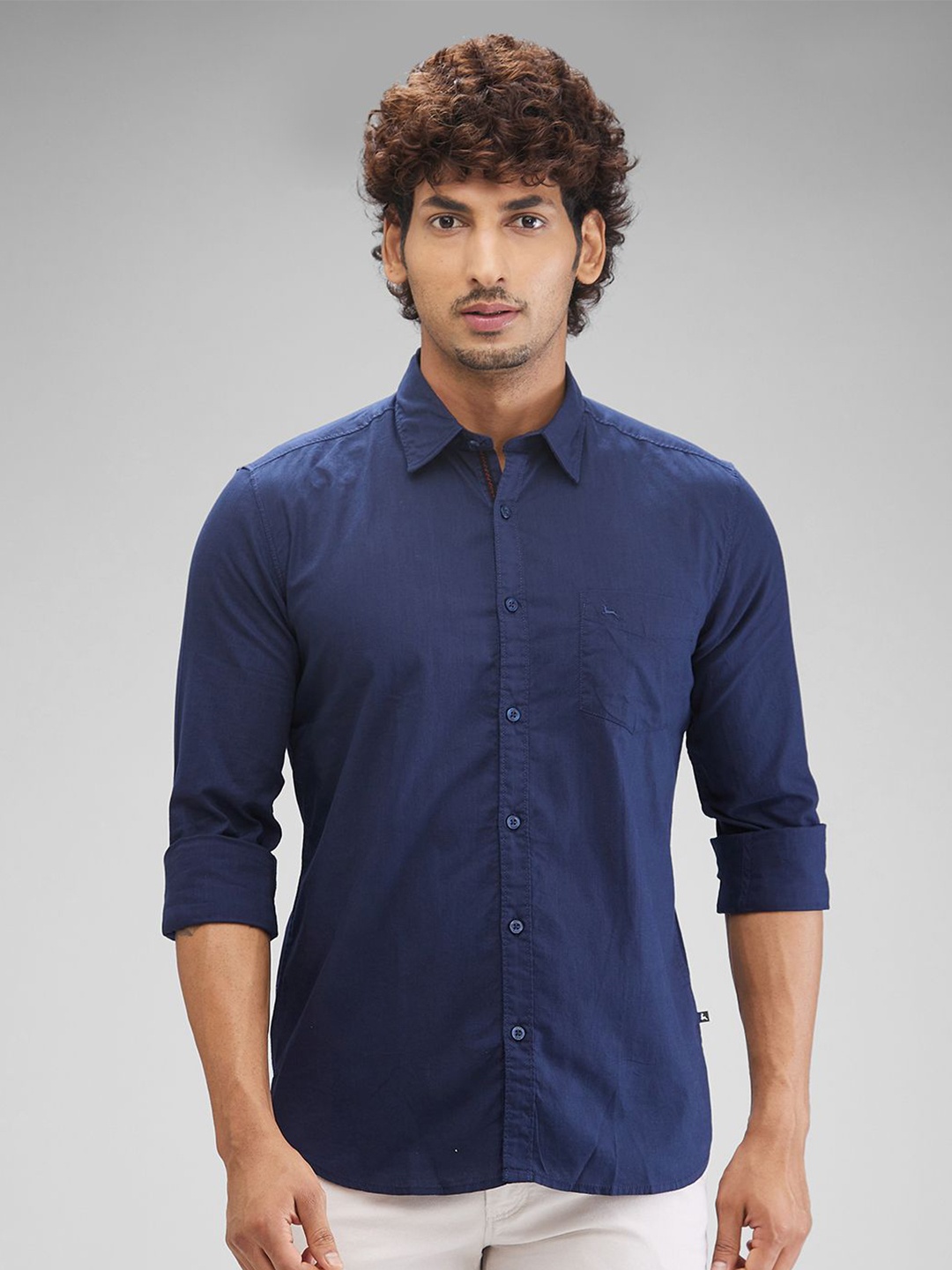 

Parx Men Slim Fit Opaque Casual Shirt, Blue