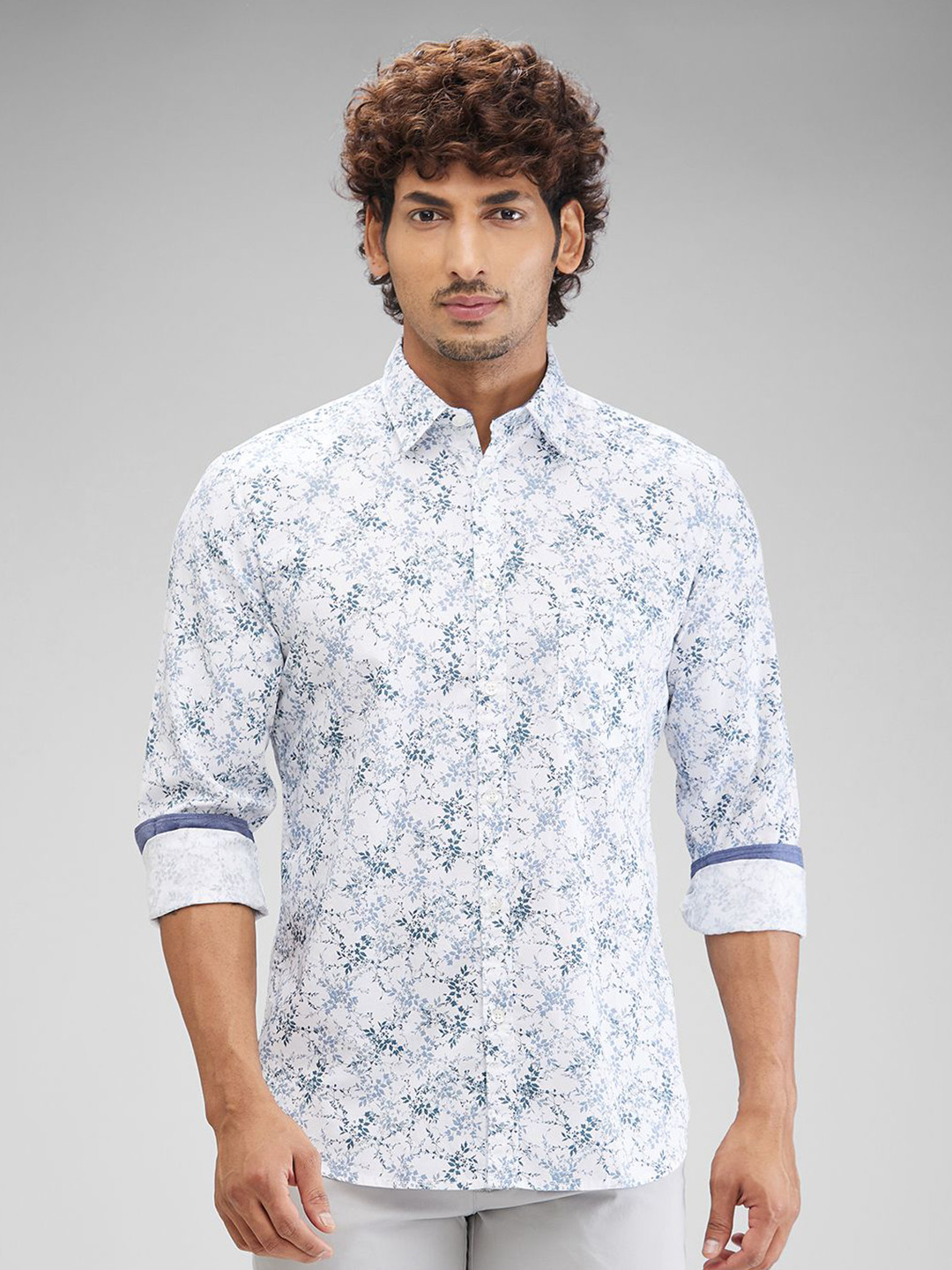 

Parx Men Slim Fit Floral Opaque Printed Casual Shirt, White