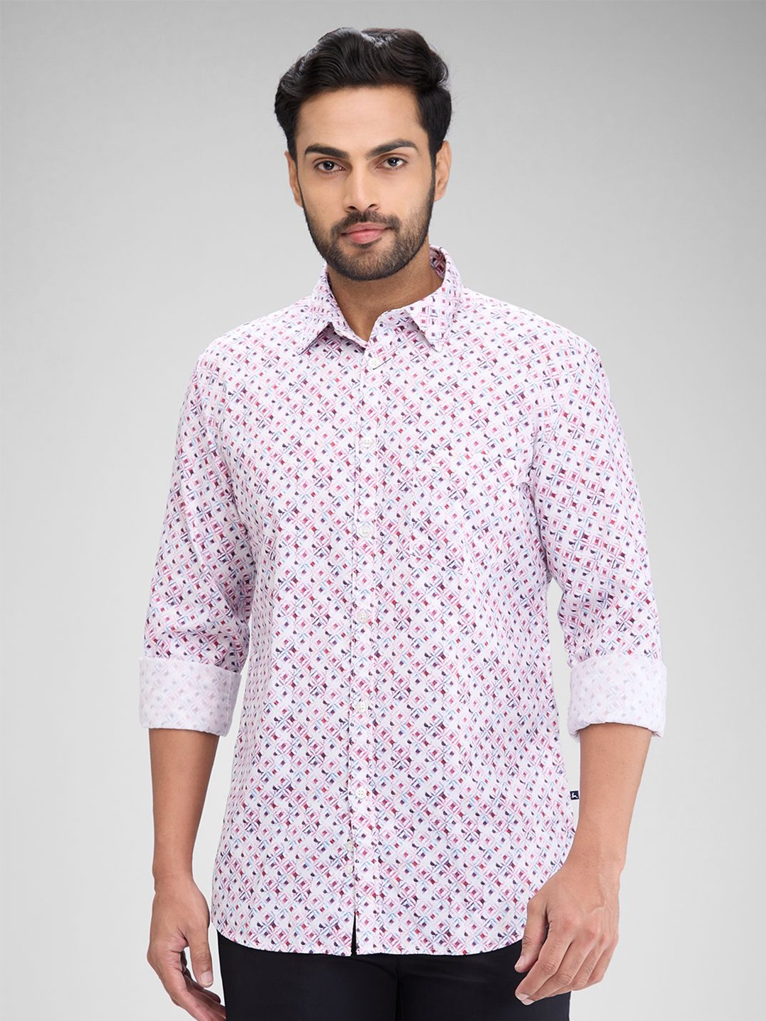 

Parx Men Slim Fit Floral Opaque Printed Casual Shirt, Red