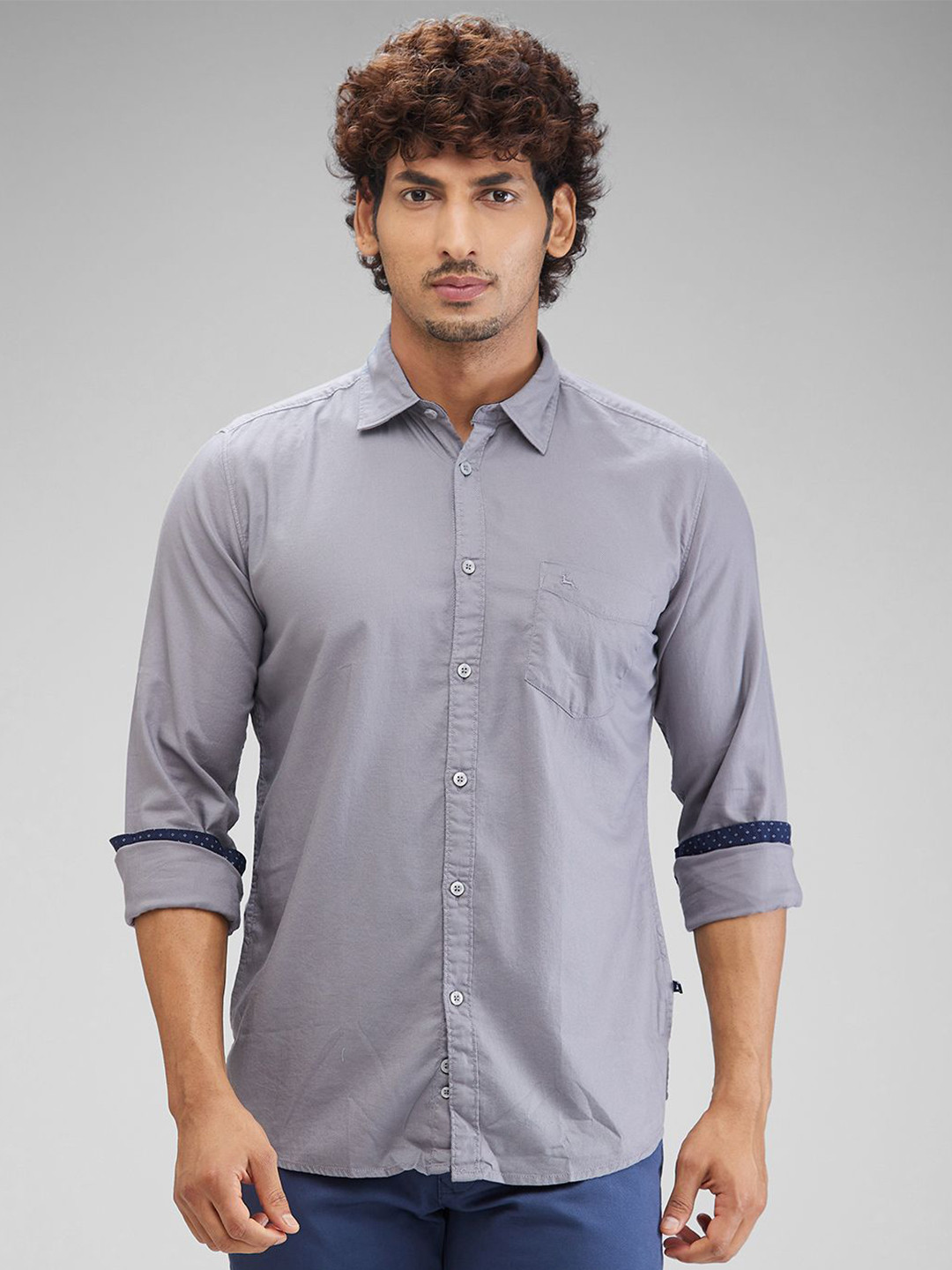 

Parx Men Slim Fit Opaque Casual Shirt, Grey