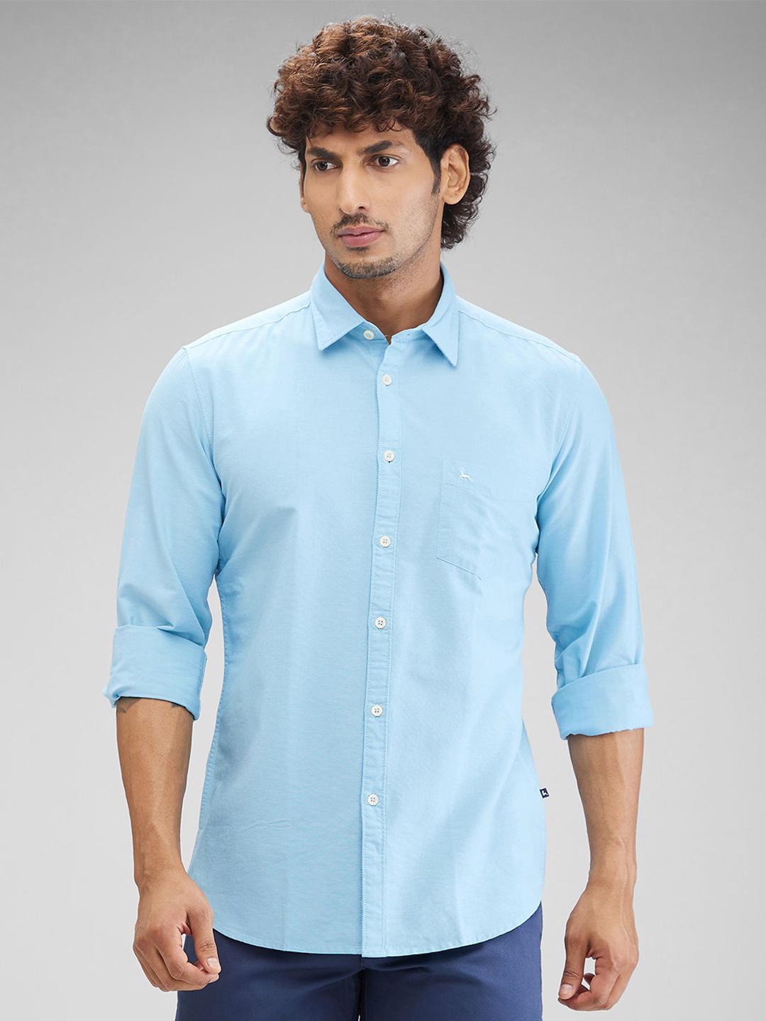 

Parx Men Slim Fit Opaque Casual Shirt, Blue