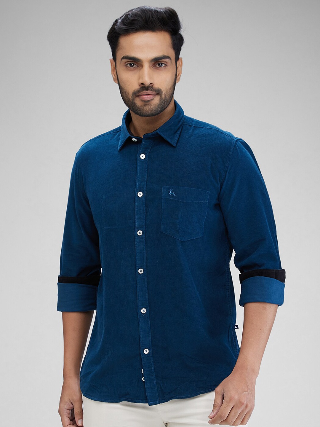 

Parx Men Slim Fit Opaque Casual Shirt, Blue