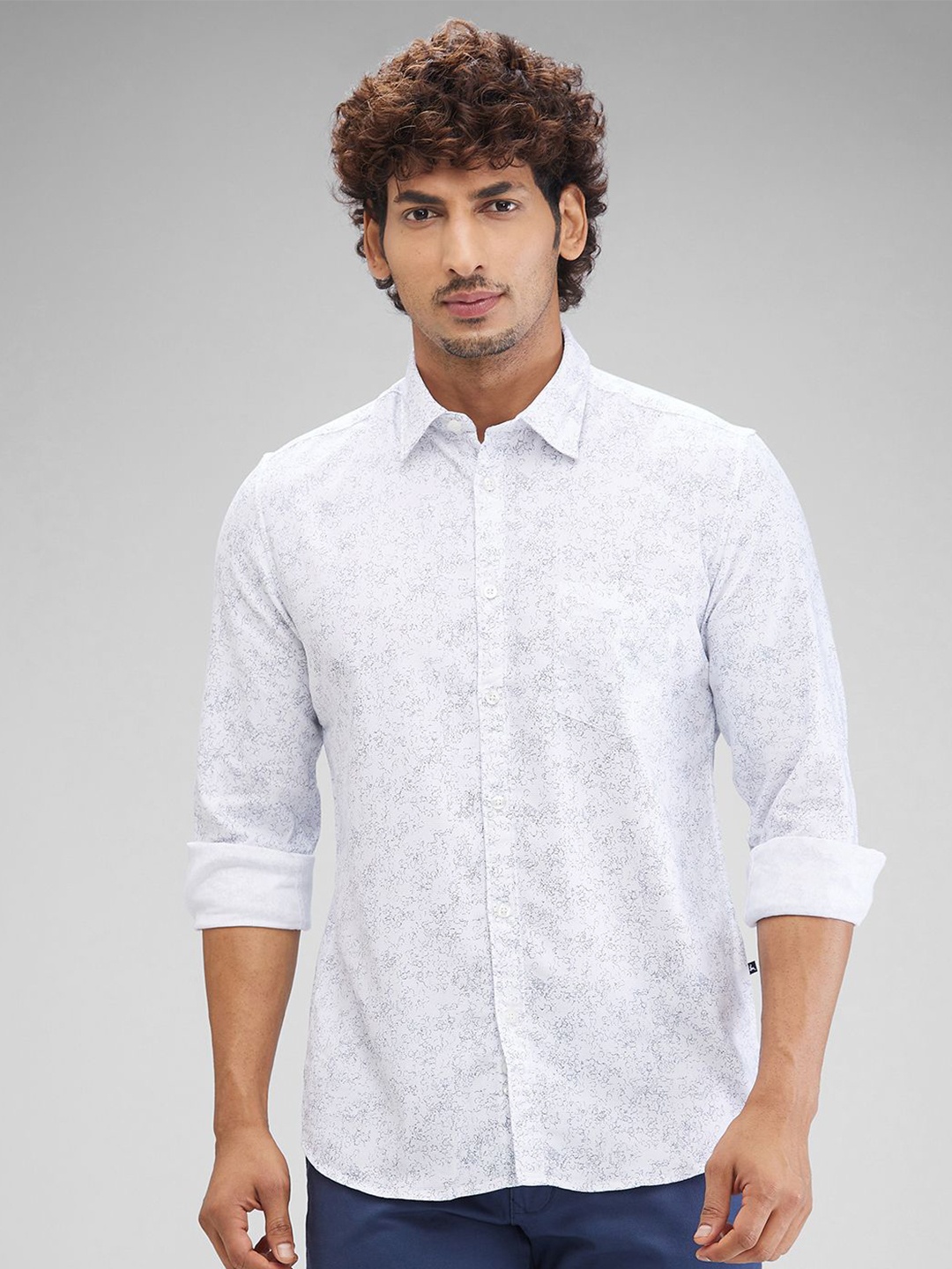 

Parx Men Slim Fit Floral Opaque Printed Casual Shirt, White