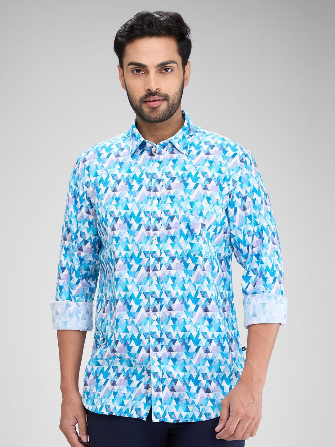 

Parx Men Slim Fit Floral Opaque Printed Casual Shirt, Grey