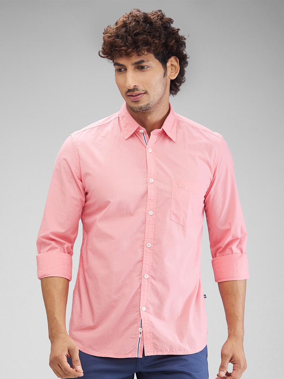 

Parx Men Slim Fit Opaque Casual Shirt, Red
