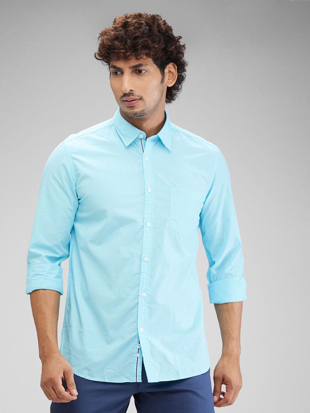 

Parx Men Slim Fit Opaque Casual Shirt, Blue