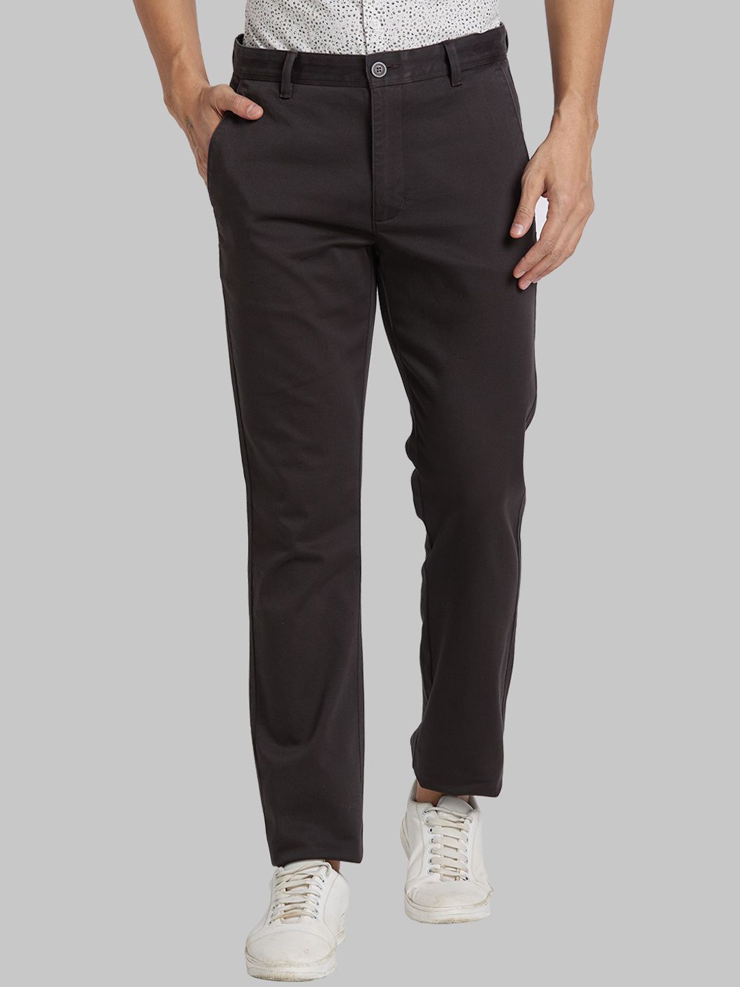 

Parx Men Slim Fit Trousers, Grey