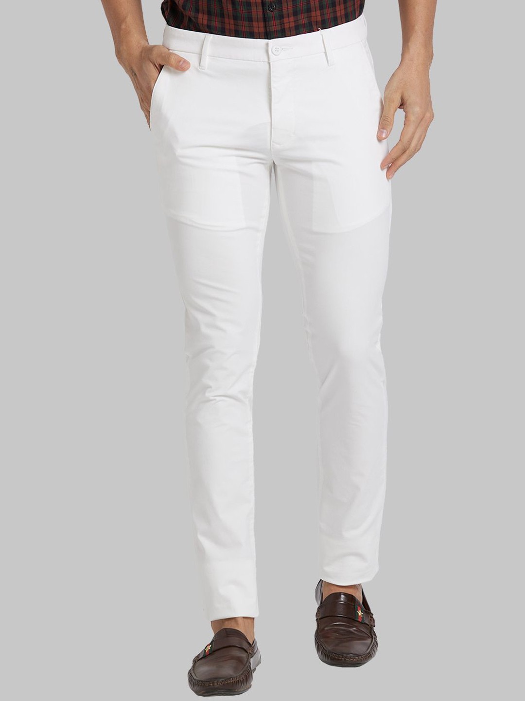 

Parx Men Slim Fit Trousers, White