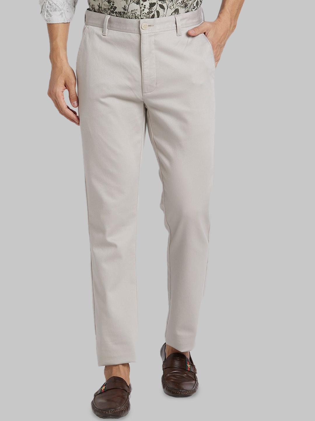 

Parx Men Slim Fit Trousers, Grey