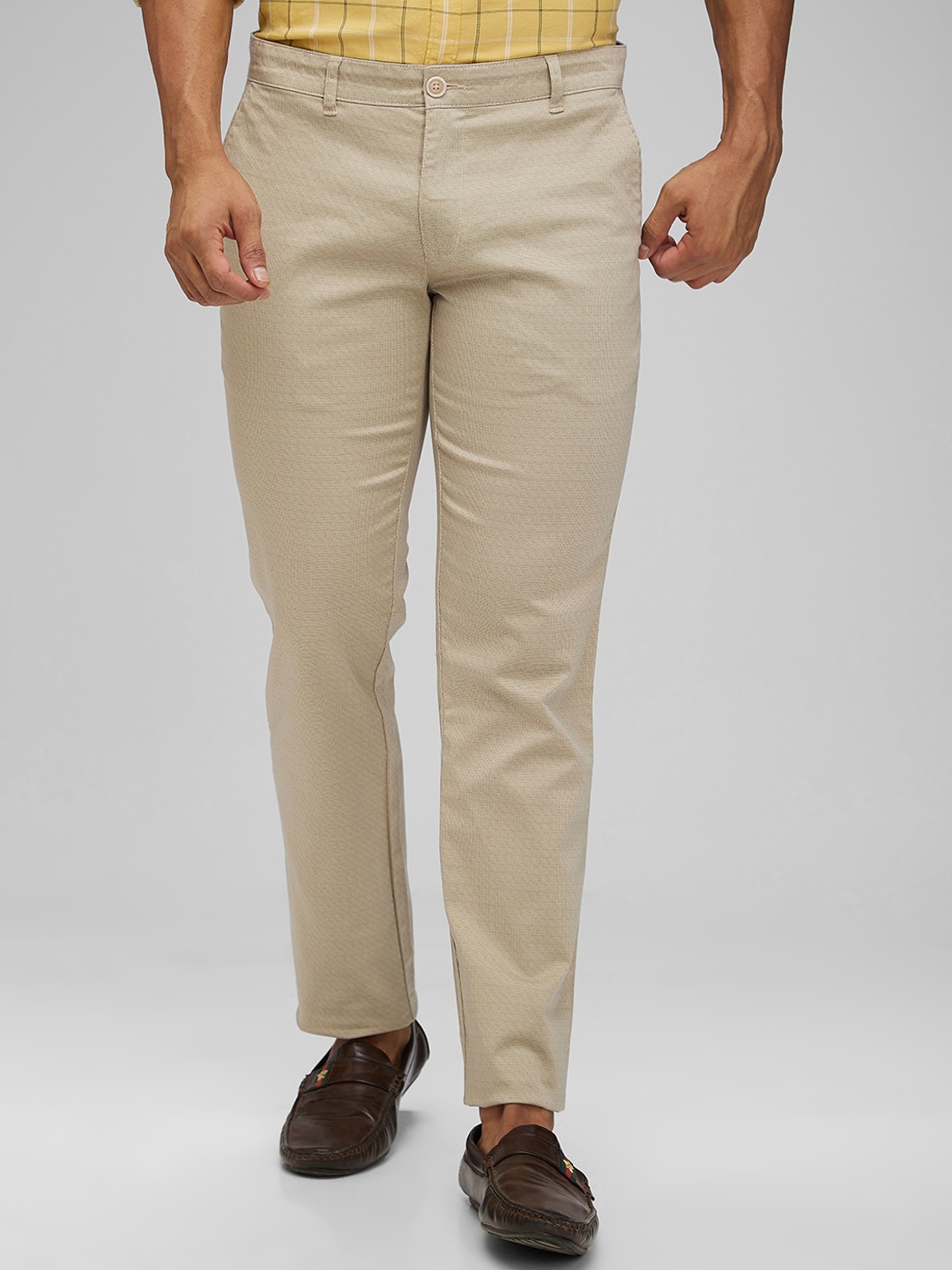 

Parx Men Tapered Fit Trousers, Brown