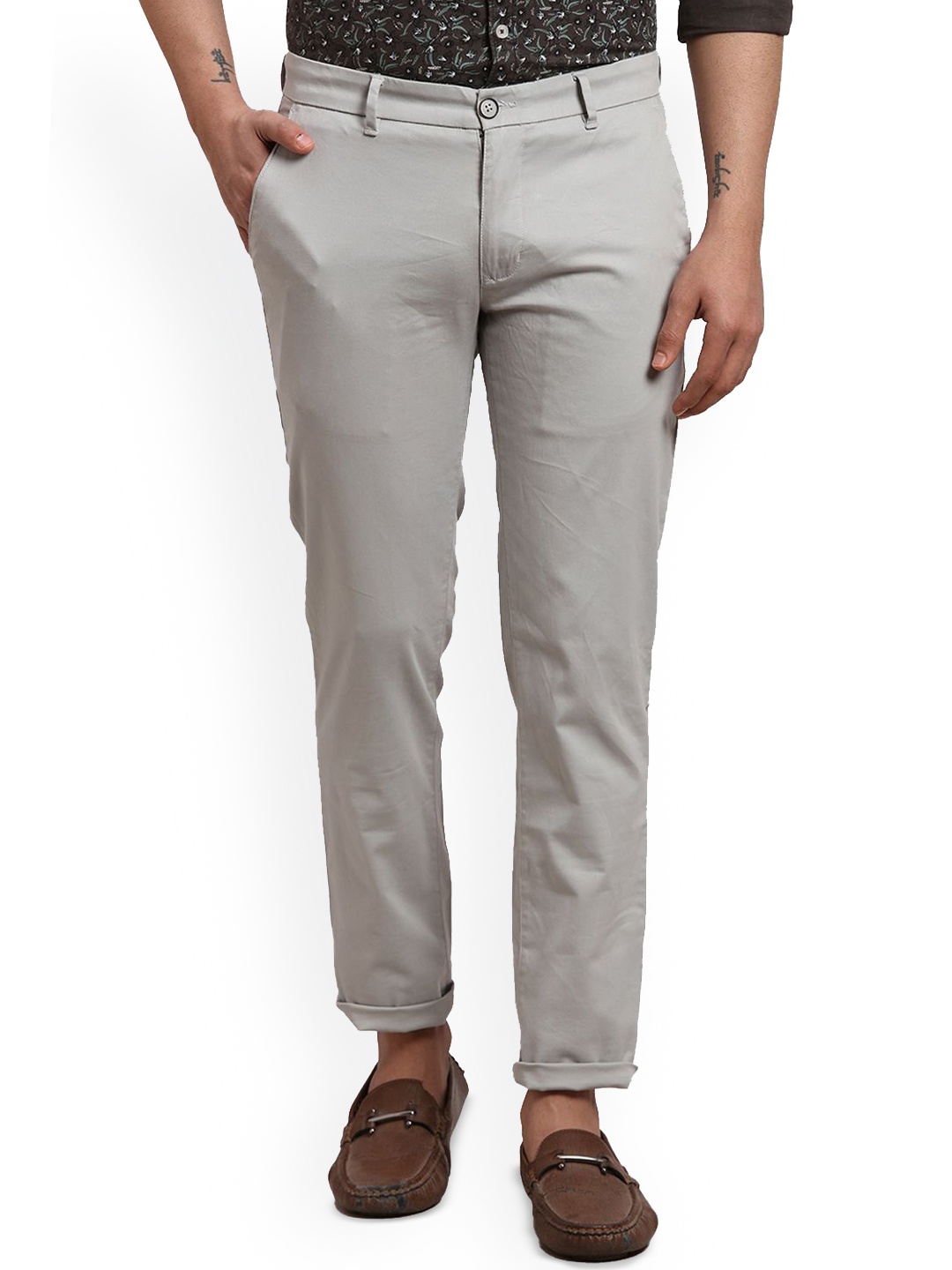 

Parx Men Slim Fit Trousers, Grey