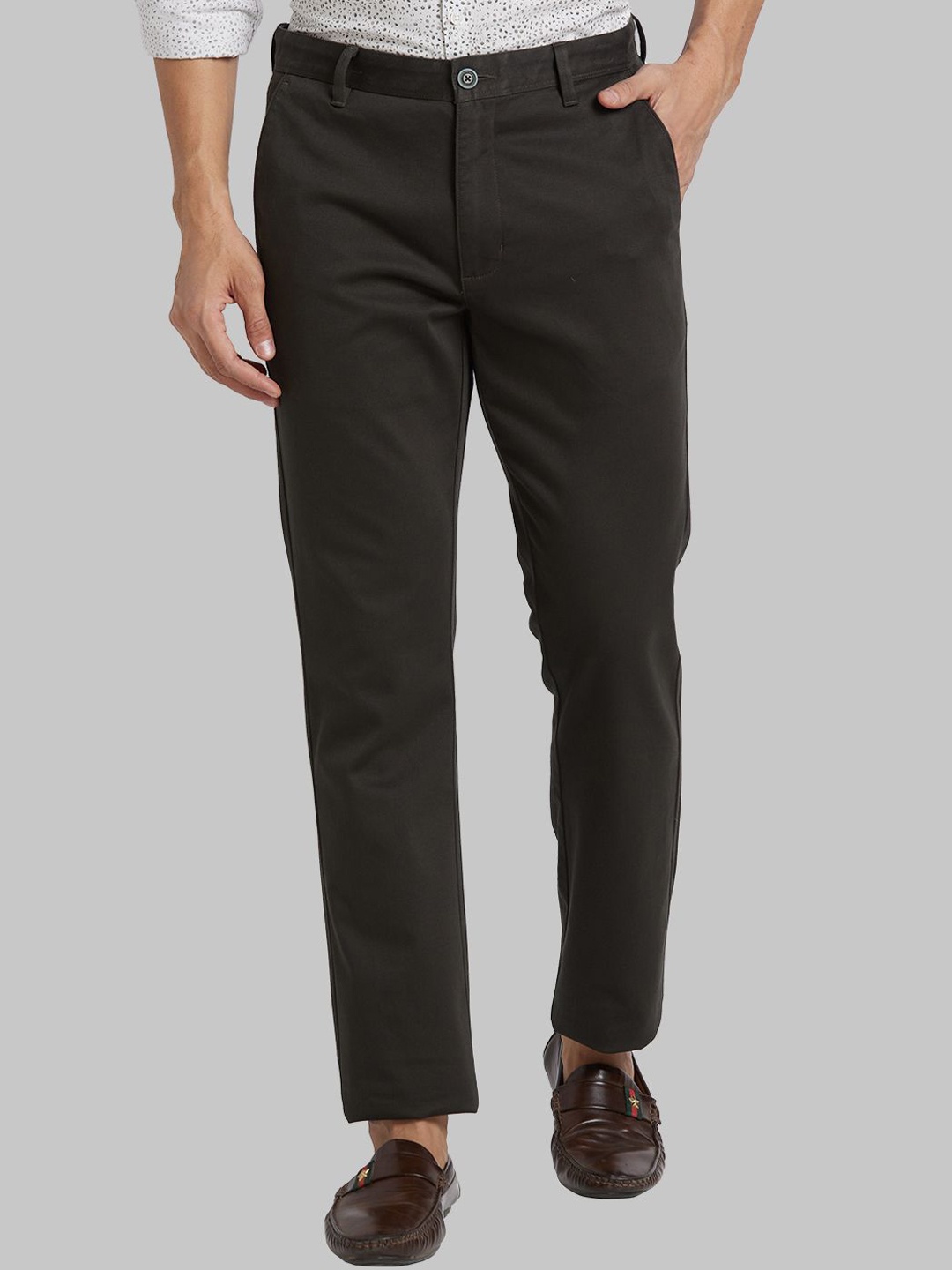 

Parx Men Slim Fit Trousers, Green