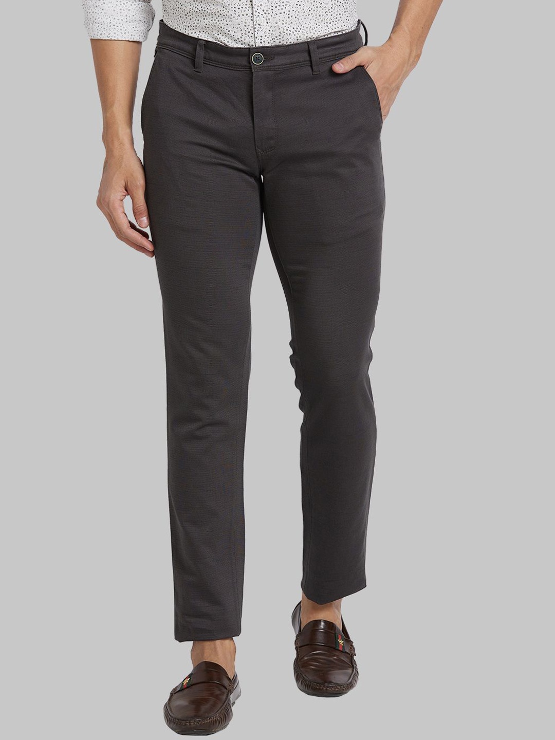 

Parx Men Slim Fit Trousers, Green