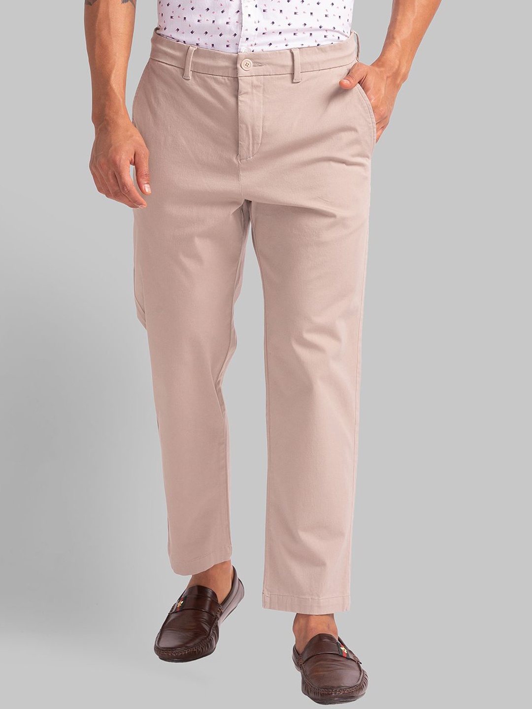 

Parx Men Slim Fit Trousers, Brown