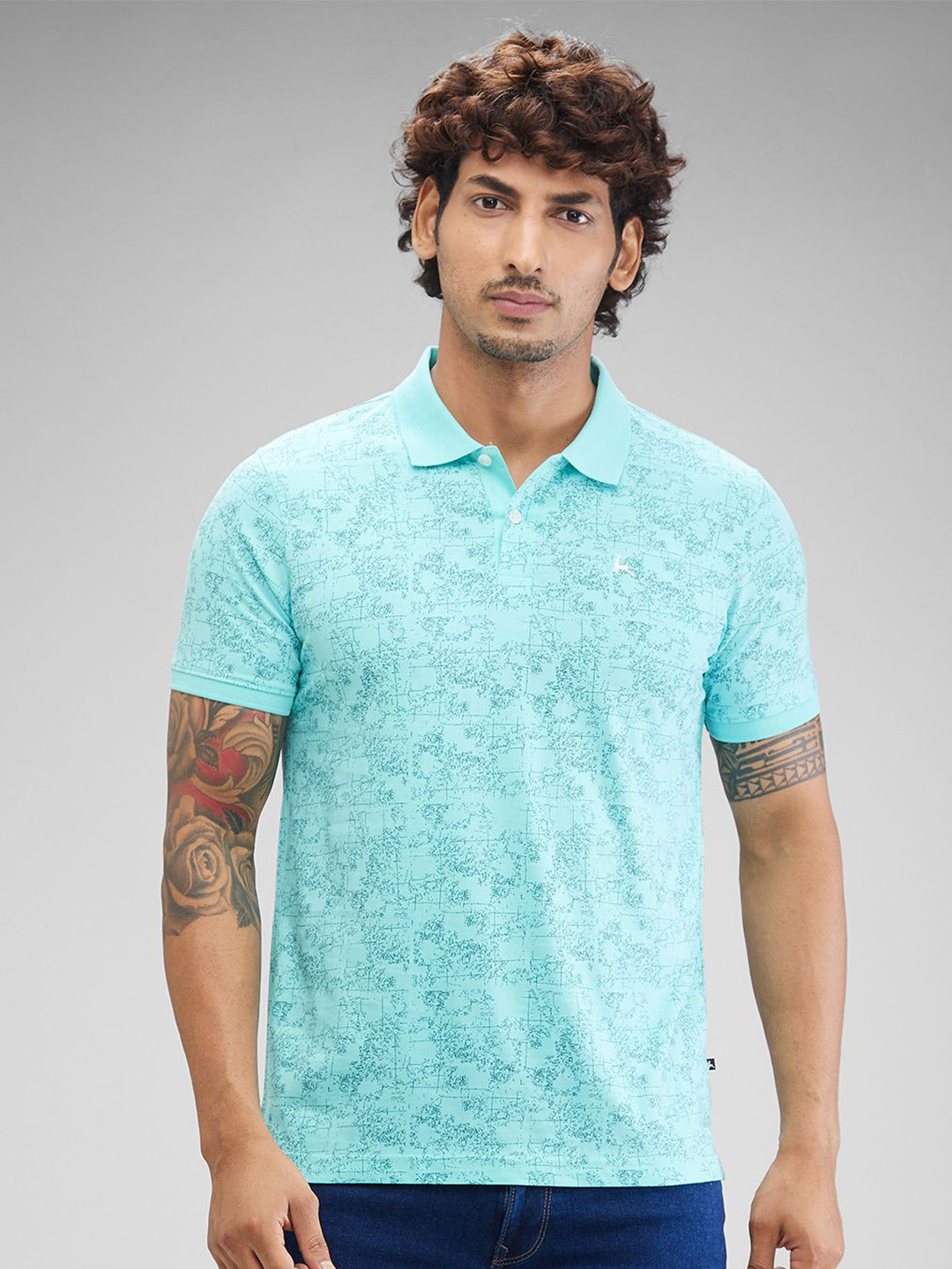 

Parx Men Printed Polo Collar Pockets T-shirt, Green