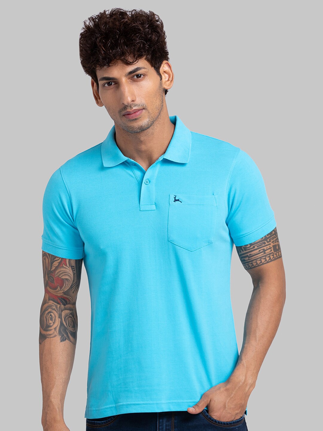 

Parx Men Polo Collar Pockets T-shirt, Blue