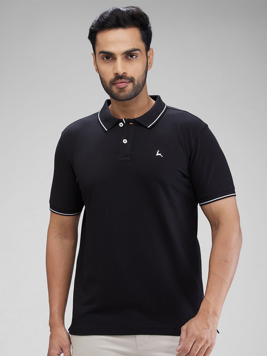 

Parx Men Polo Collar Pockets T-shirt, Black