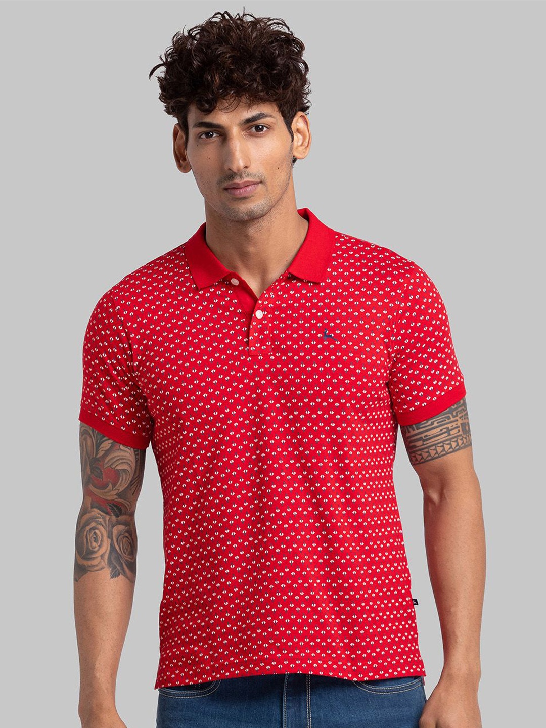 

Parx Men Polo Collar Pockets T-shirt, Red