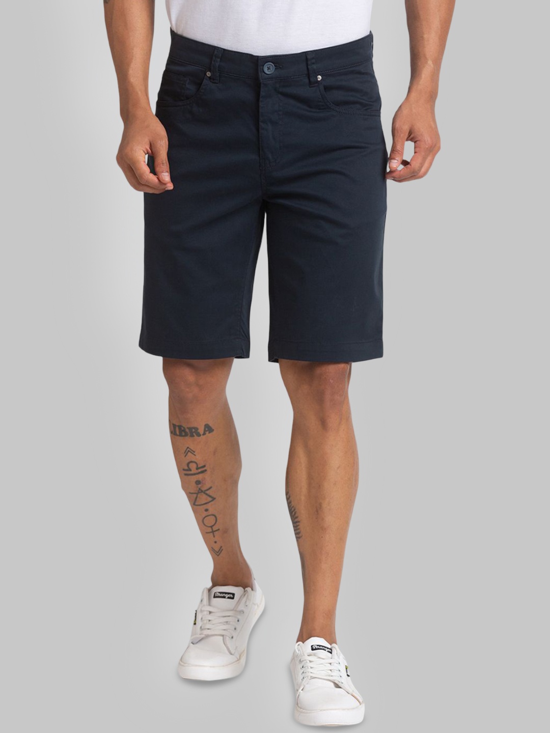 

Parx Men Printed Denim Shorts, Blue