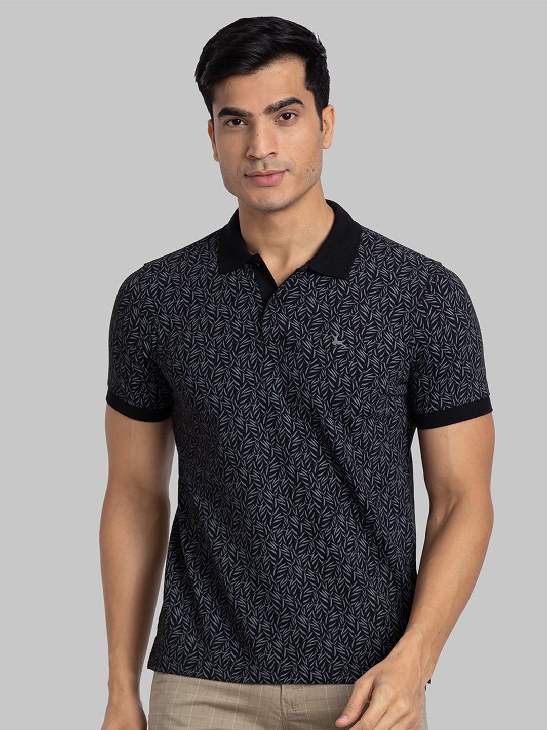 

Parx Men Polo Collar Pockets T-shirt, Black