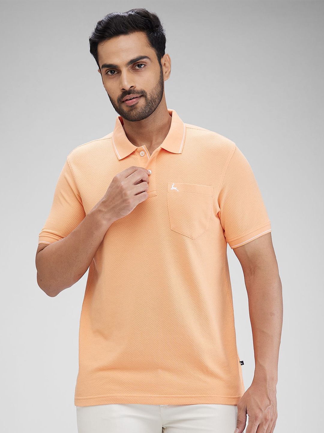 

Parx Men Polo Collar Pockets T-shirt, Orange