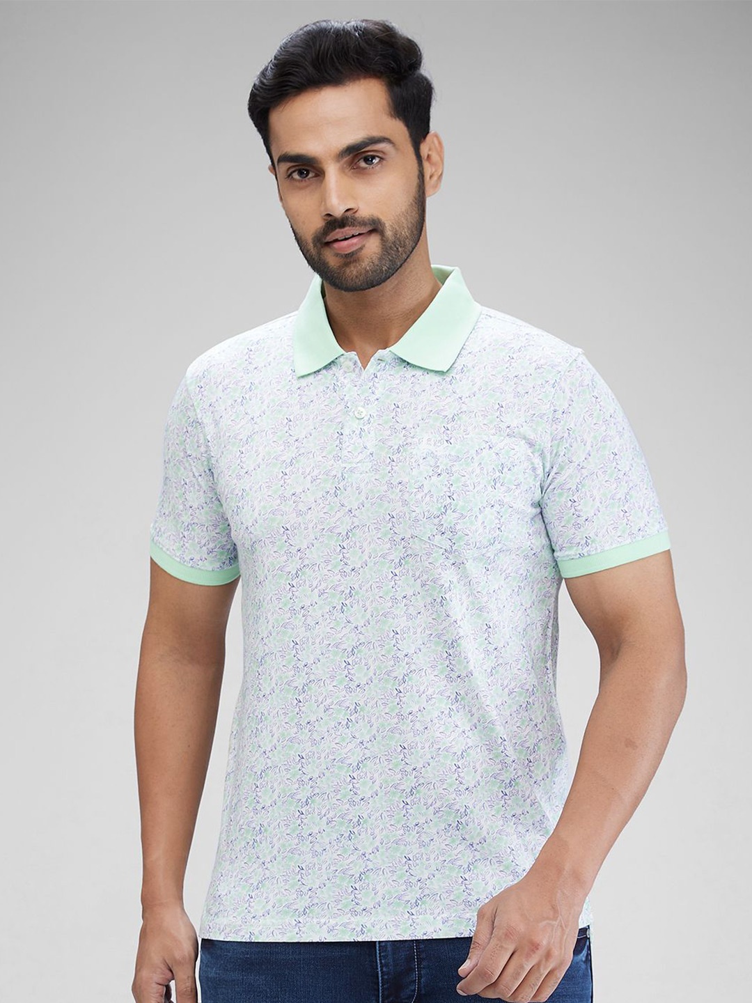 

Parx Men Polo Collar T-shirt, Green