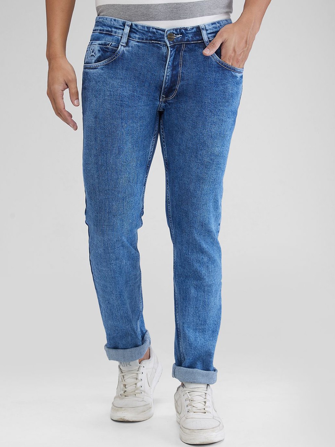 

Parx Men Slim Fit Light Fade Jeans, Blue