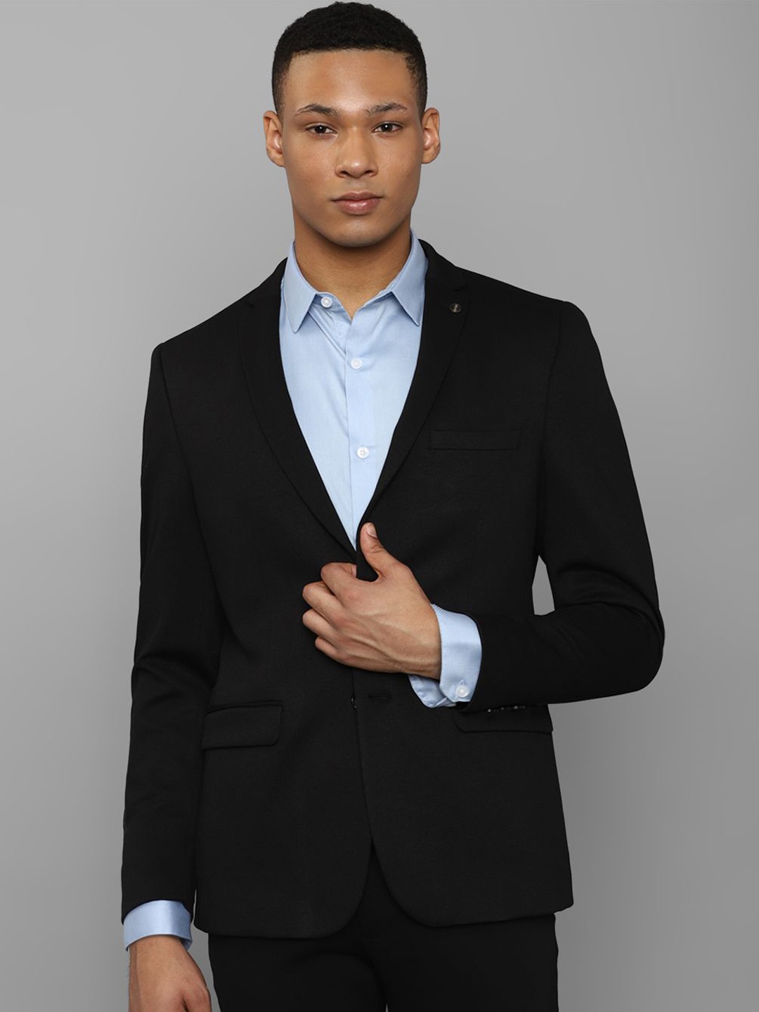 

Allen Solly Men Single-Breasted Slim-fit Formal Blazer, Black