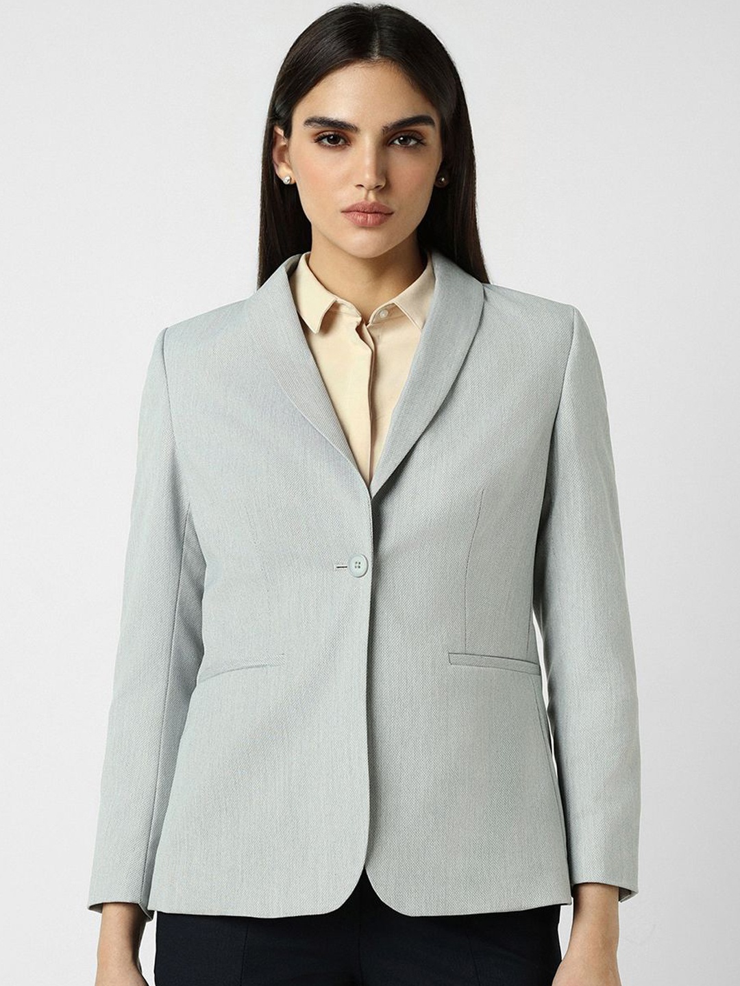 

Van Heusen Woman Slim-Fit Single-Breasted Blazer, Grey