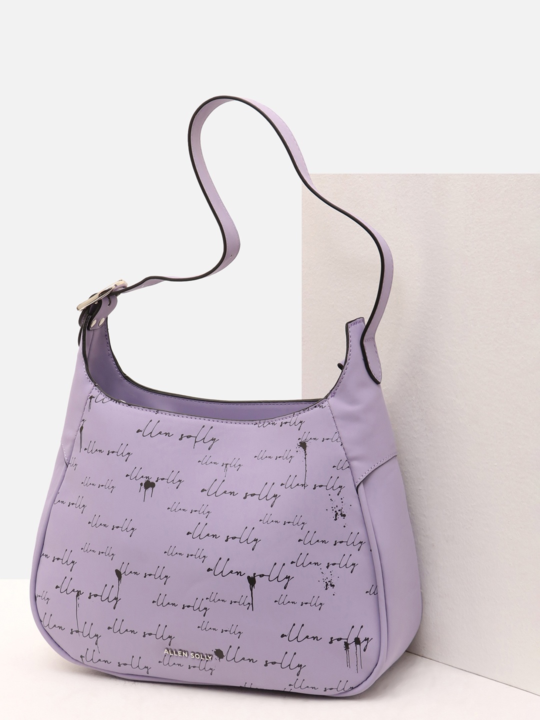 

Allen Solly Woman Typography Printed Structured Handheld Bag, Purple