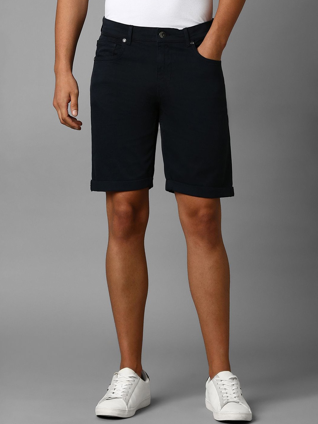 

Louis Philippe Jeans Men Slim Fit Chino Shorts, Black