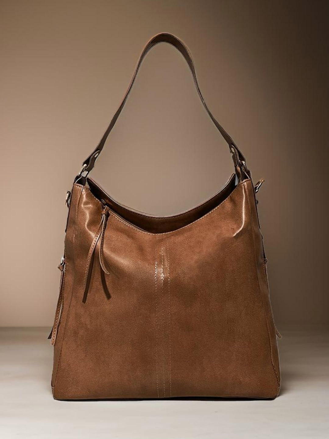 

IMARS Textured Oversized Structured Hobo Bag, Brown