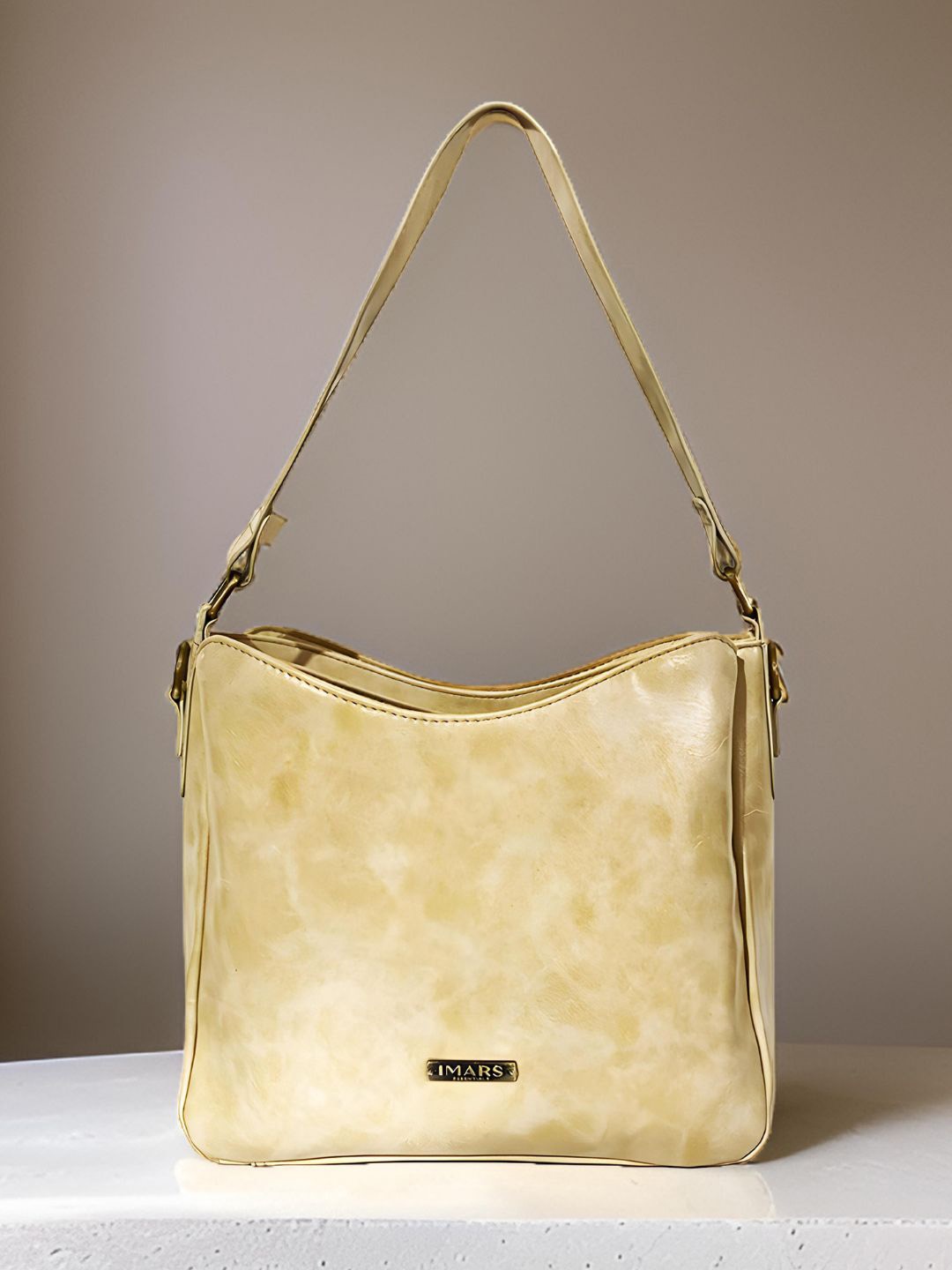 

IMARS Textured Shopper Hobo Bag with Quilted, Beige