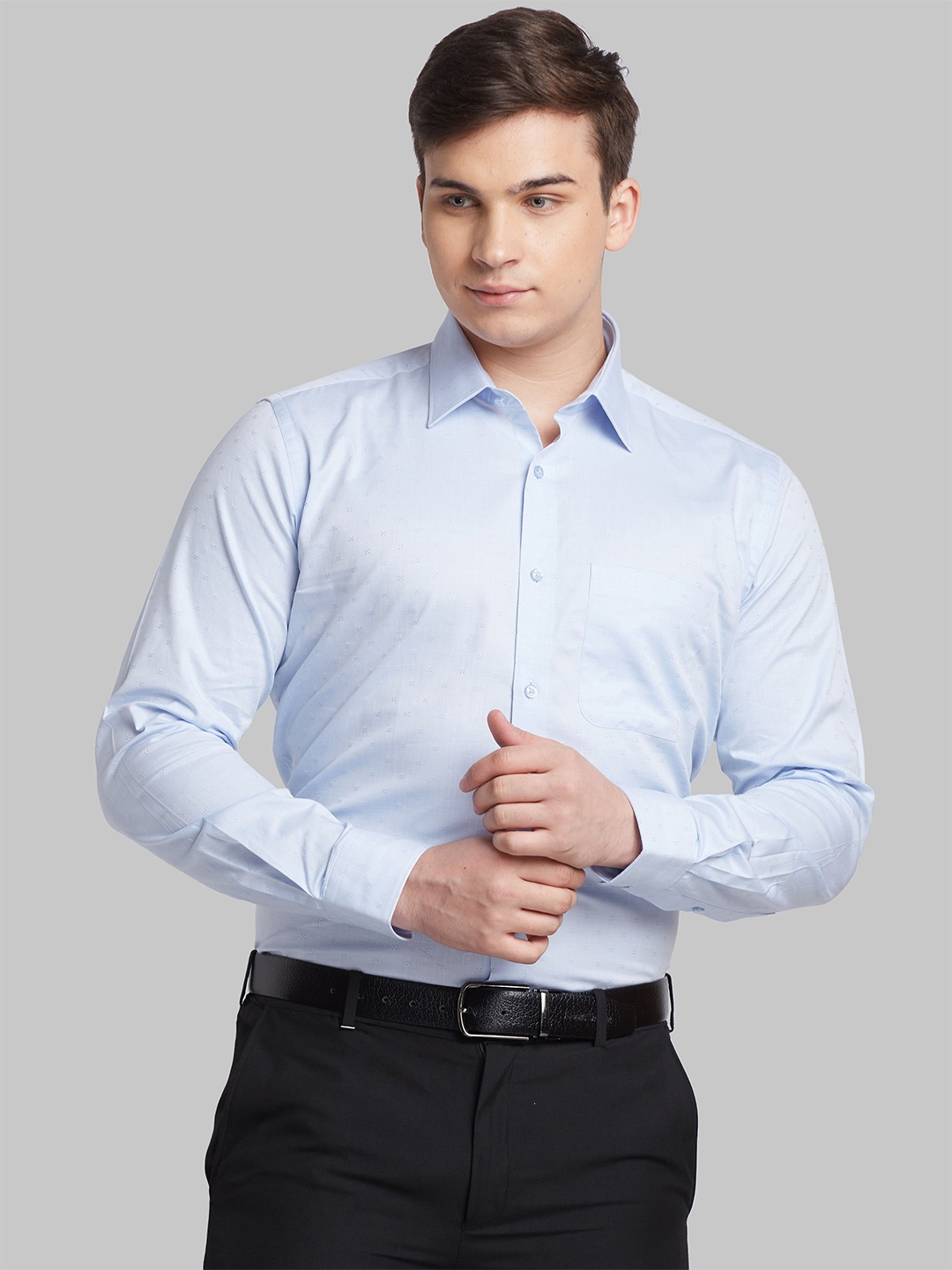 

Raymond Self-Design Full Sleeves Shirt, Blue