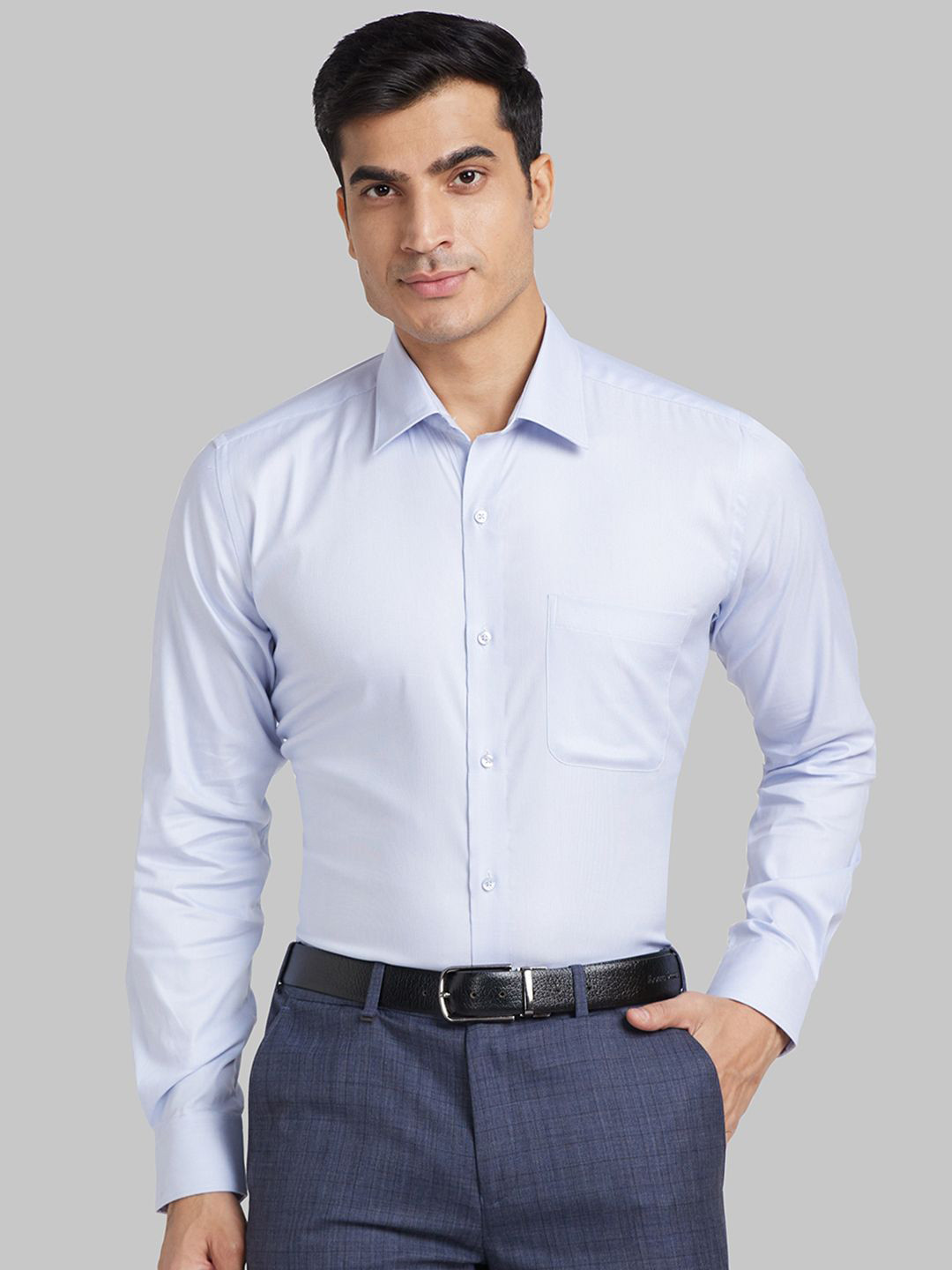 

Raymond Contemporary Self-Design Formal Shirts, Blue