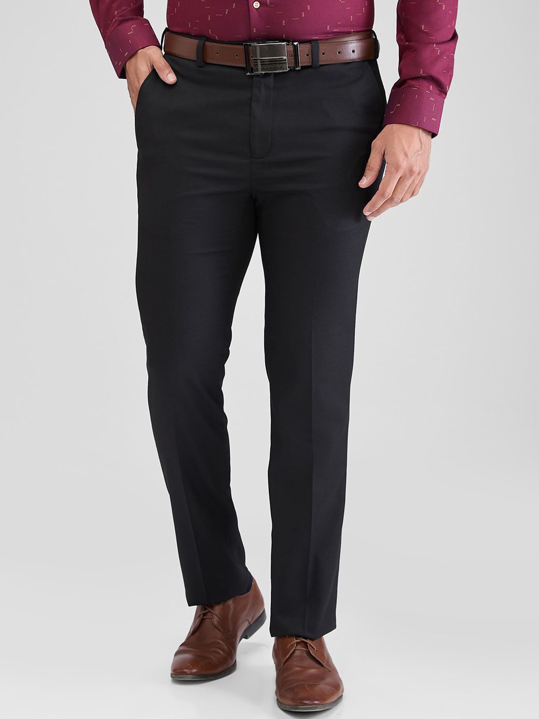 

Raymond Self-Design Contemporary-Fit Formal Trouser, Black