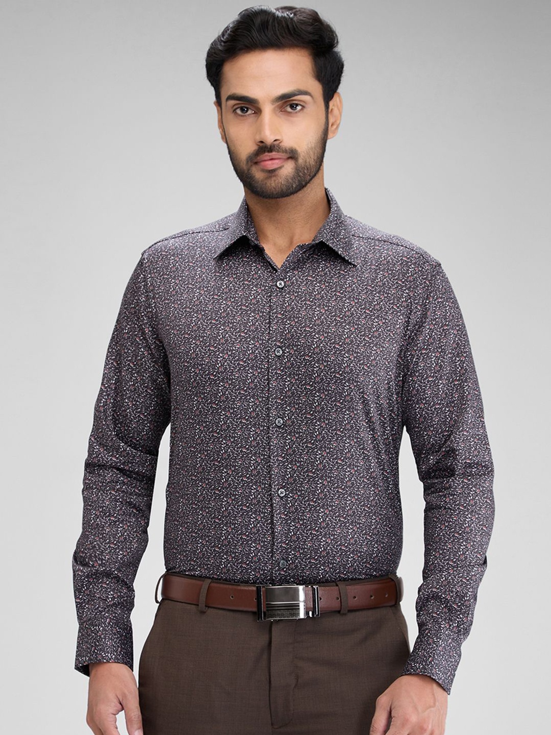 

Raymond Printed Pure Cotton Shirt, Grey