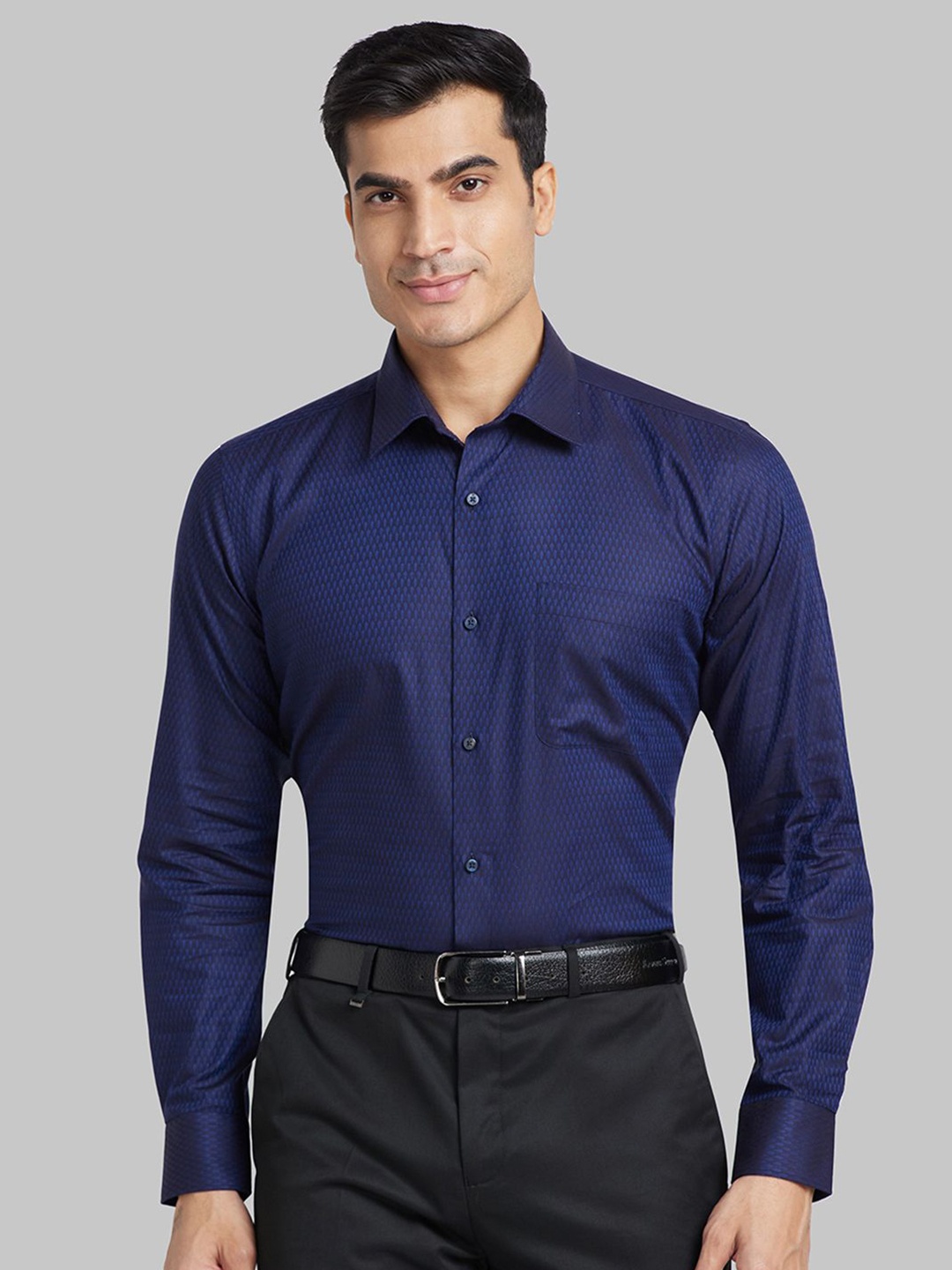 

Raymond Self-Design Pure Cotton Shirt, Blue