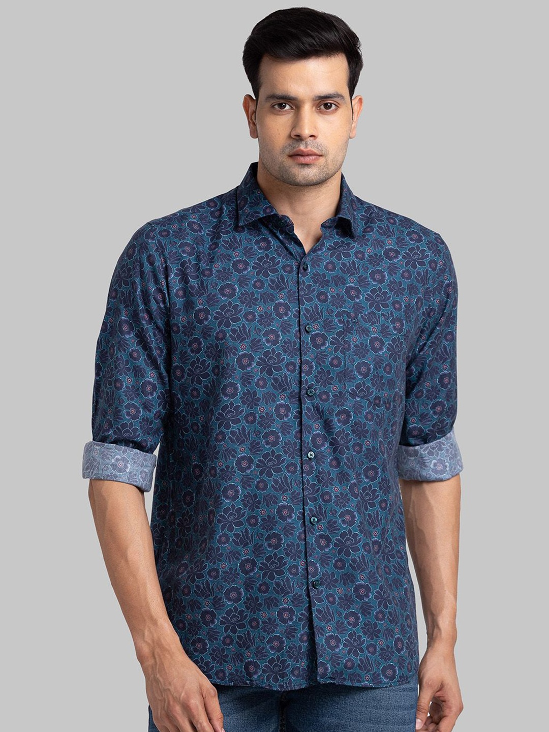 

Raymond Printed Contemporary Fit Shirts, Blue