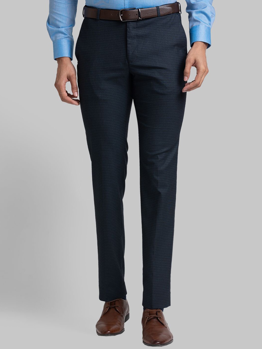 

Raymond Checked Slim-Fit Formal Trouser, Blue