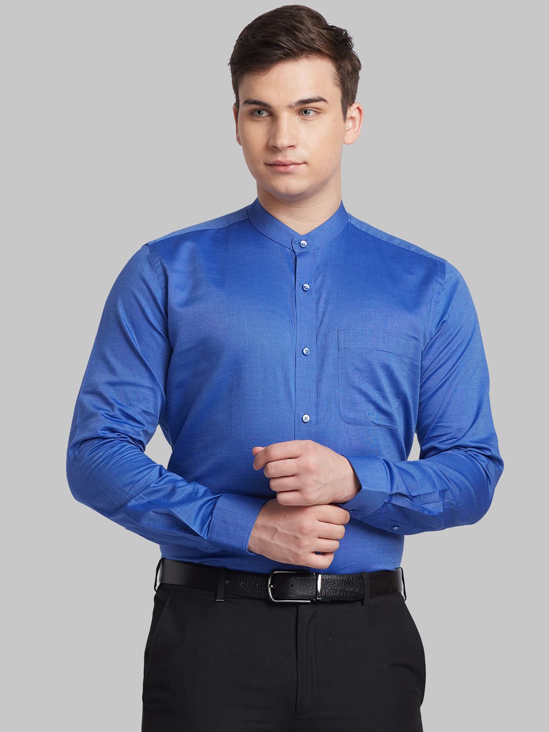 

Raymond Self-Design Pure Cotton Shirt, Blue