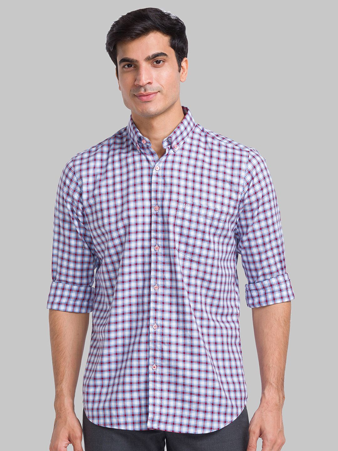 

Raymond Checked Pure Cotton Shirts, Red